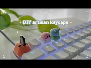 DIY polymer clay artisan keycaps ✨ (pochita, kirby, genshin slime)