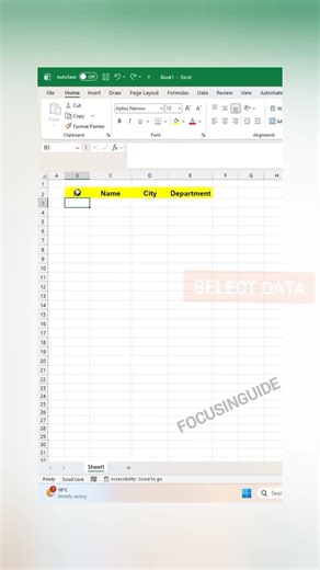Excel Data Entry Form Kaise Banaye? #focusinguide #shortvideo