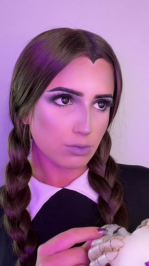 WEDNESDAY ADDAMS🪦☠️ #fyp #halloweenmakeup #wednesdayaddams #makeup #halloween2022
