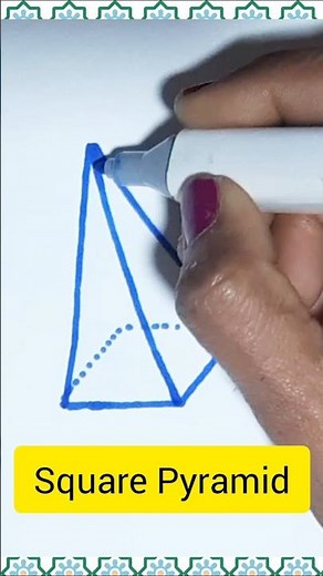1K Views | How to draw a square pyramid #3d #drawing #3dshapes #art #3dgeometry bentuk piramid 3d