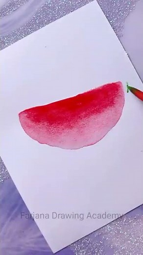 Amazing trick || How to make watercolor paper from normal paper || Easy watermelon painting