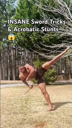 INSANE Sword Tricks & Acrobatic Stunts 😱🔥 | Martial Arts Gym Power Moves #Shorts #martialarts