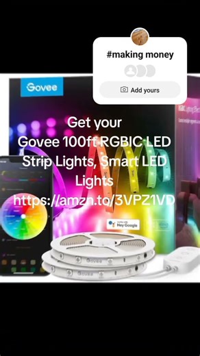 Govee 100ft RGBIC LED Strip Lights, Smart LED Lightshttps://amzn.to/3VPZ1V