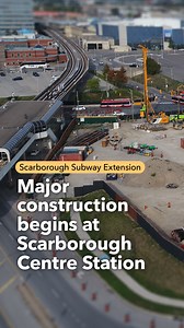 Major construction has officially begun on Scarborough Centre Station. It’s the first of three new subway stations on the Line 2 subway extension to reach this milestone. The three new stations will see nearly 30,000 people pass through them during the morning commute. With convenient connections to local and regional bus and train lines at Scarborough Centre Station, it will ensure the heart of Scarborough is served by modern and reliable rapid transit. | Metrolinx