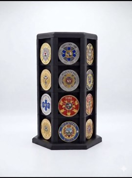 360 Degree Challenge Coin Display Stand - Hexagonal Coin Holder for Police, Military, & First Responders - Custom Stackable Coin Display - Etsy