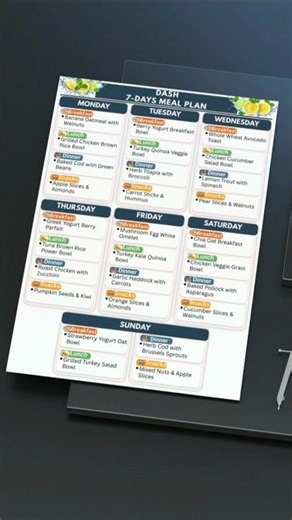 DASH Meal Plan | 7 Day Low Sodium Diet & Heart Healthy Meals #DASHMealPlan #DASHDiet #LowSodium #Hea