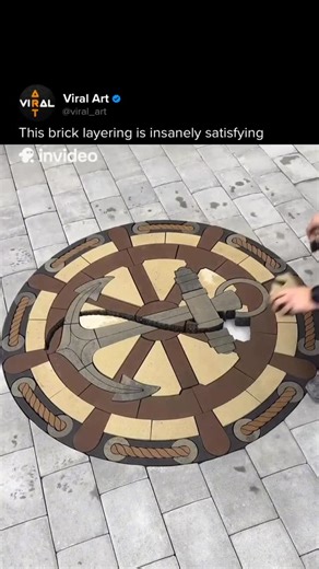 Viral Art 🎨 on Instagram: "Watching these pavers lock perfectly into place is pure satisfaction — every brick aligned with intention and precision. Paver Art creates custom paver designs that turn functional surfaces into large-scale artworks, blending craftsmanship, planning, and creativity into the ground itself. Artist: @paverartllc #art #satisfying #design #craft"