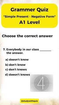 Simple Present Negative Form P-5 #englishquiz #learnenglish #presentsimple #grammartest #dailyquiz