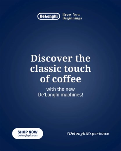 Innovation, elevated.�Coffee brewing experience, never complicated. Discover the newest De'Longhi coffee machine lineup that brings in innovations you shouldn't miss. From a customizable coffee experience by 𝐂𝐥𝐚𝐬𝐬𝐢𝐜, fast cold brew creations by 𝐃𝐞𝐝𝐢𝐜𝐚 𝐃𝐮𝐨, effortless microfoam courtesy of 𝐋𝐚 𝐒𝐩𝐞𝐜𝐢𝐚𝐥𝐢𝐬𝐭𝐚 𝐓𝐨𝐮𝐜𝐡, 13 grind settings for bean varieties in 𝐌𝐚𝐠𝐧𝐢𝐟𝐢𝐜𝐚 𝐒𝐭𝐚𝐫𝐭 𝐅𝐮𝐥𝐥𝐲 𝐀𝐮𝐭𝐨𝐦𝐚𝐭𝐢𝐜, and expressing your style with coffee by 𝐑𝐢𝐯𝐞𝐥𝐢