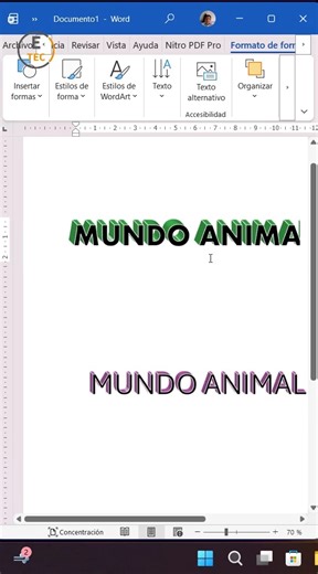 32K views · 686 reactions | Aprende paso a paso cómo transformar tus títulos y palabras en impresionantes textos tridimensionales usando las herramientas de Word. Descubre cómo aplicar efectos de sombra, profundidad y reflejo para lograr resultados profesionales sin necesidad de programas externos. # #Word3D #DiseñoEnWord #Efecto3D #TrucosDeWord #OfimáticaCreativa #AprendeConWord #DiseñoDeTexto | Etecnology | Facebook