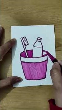 How to draw toothbrush holder