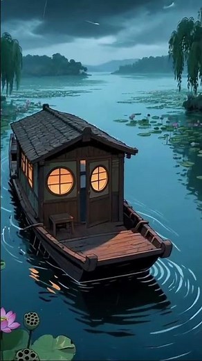 old chinese boat life 🌊 | living on water | peaceful traditional animation