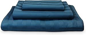 MyPillow Giza Dreams Bed Sheets [Twin, Striped Lake Blue]