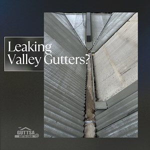 Do you have a leaking, rusty valley gutter that is difficult and expensive to replace? Problem solved with GUTTA-LINER! | Guttsa GUTTA LINER