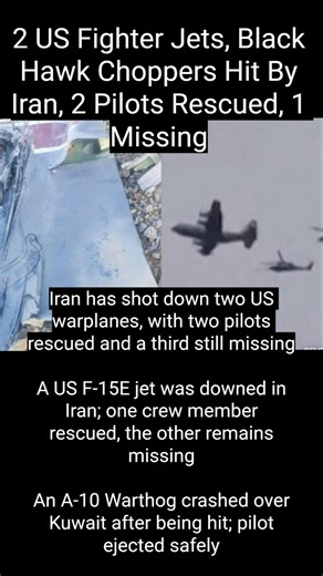 US 2 Fighter Jets, Black Hawk Choppers Hit By Iran, 2 Pilots Rescued l #shorts #worldnews #usa