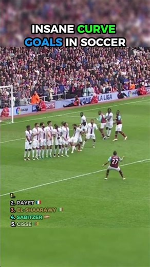 Insane Curve Goals In Soccer #curveball #soccer #shorts