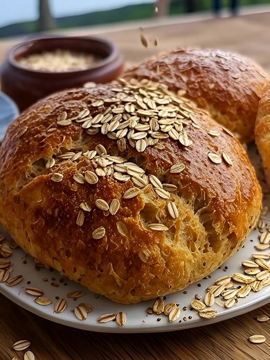 🌾 Oat & Chia Bread (Flourless) – Healthy, Soft & Easy A high-fiber, gluten-free, and super soft breakfast bread made with simple ingredients. No flour, no kneading — just blend, bake, and enjoy! ⸻ ⭐ Ingredients • 2 cups rolled oats (or instant oats) • 2 tbsp chia seeds • 2 eggs • 1 cup plain yogurt (or Greek yogurt) • 2 tbsp olive oil (optional but recommended) • 1 tbsp honey or maple syrup (optional) • 1 tsp baking powder • ½ tsp salt • ¼ cup water or milk (only if needed for consistency) ⸻ 🥣
