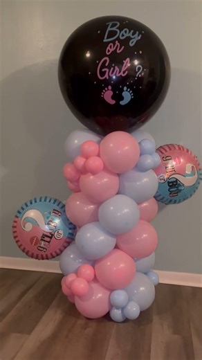 Gender reveal balloons column 🩷🩵#genderreveal #revelacióndegénero #foryou #party #parati #globos