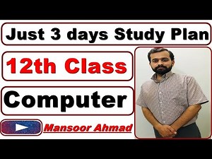 Just 3 days ics Computer science study plan class 12||ics part 2 Computer preparation ics All board