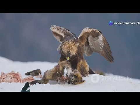 Fox Attacked By EAGLES while Eating! #eagles #fox #wildlife