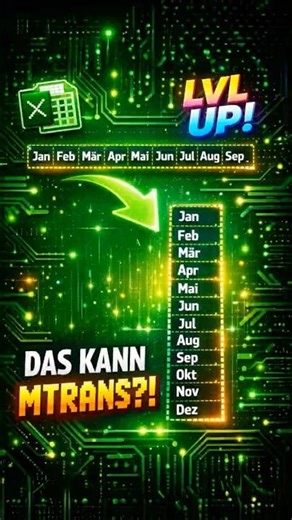 Excel Zeile in Spalte umwandeln – MTRANS einfach erklärt!