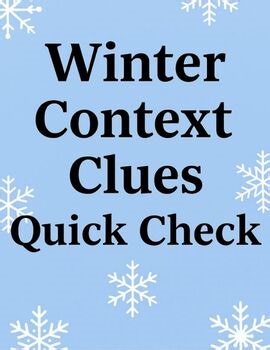 Winter Context Clues Quick Check | 10 Short Passages | Grades 3-5