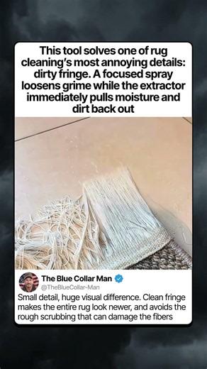 THIS EXTRACTOR DEEP CLEANS RUG FRINGE