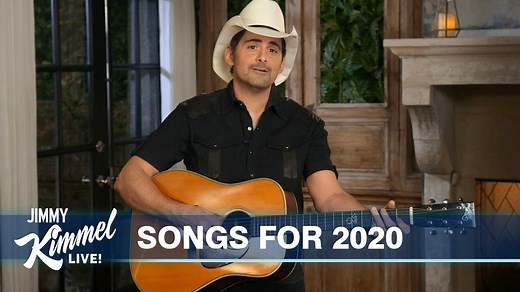 Brad sings his way through his first late night monologue, and talks about the return of football, gets Guillermo to try the TikTok Beersketball Challenge, and sings 2020 versions of his songs with some help from Carrie Underwood. | Jimmy Kimmel Live