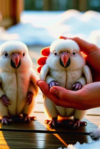 Baby Parrots in the Snow 🦜❄️ | Cutest Human Interaction Ever