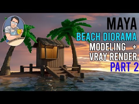 Maya | Modeling, Texturing, Rendering Tutorial | Beginner | Beach Diorama | Part 2
