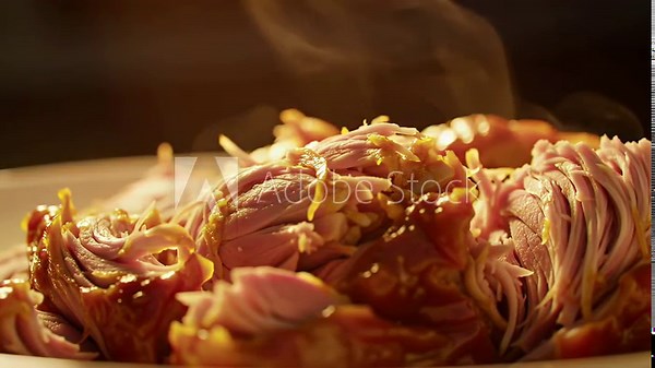 Close-up of Delicious Pulled Pork, Slow-Cooked to Perfection