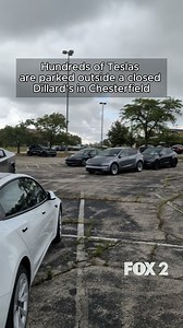One of the few structures still standing after the mall’s mass demolition is a Dillard’s on the west side of the former mall grounds. In front of it, a sprawling parking lot where hundreds of Teslas are parked. The parked vehicles include a variety of models in red, dark blue, gray, white, and black colors. Among them are dozens of Tesla Cybertrucks, a 2023 model with a triangular look and flat stainless steel panels that the company compares to a full-sized pickup truck. The Teslas will likely 