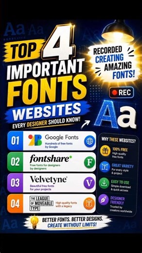 Top 4 Free Font Websites for Designers🙌