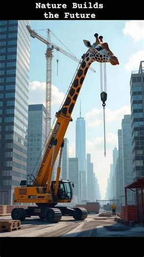 Giraffe Evolution | From Tall Guardian to Futuristic Tower Crane #shorts #animals