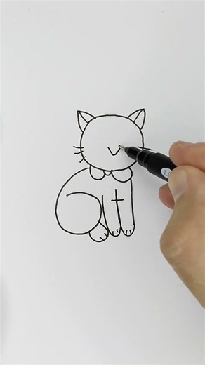 How to draw a cat from number 6+1 🐈✍️