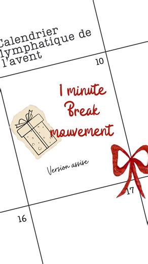 Charlotte | KINE | DRAINAGE LYMPHATIQUE | BRUXELLES on Instagram: "🎄 JOUR 10 – On casse la sédentarité… même en restant assise Aujourd’hui, on active sa circulation sans bouger de sa chaise. Rester immobile trop longtemps ralentit le retour veineux et lymphatique, charge le bassin, compresse le diaphragme et donne cette sensation de lourdeur qui s’installe au fil de la journée. La bonne nouvelle ? Il suffit d’une minute de mouvement pour relancer tout ça. ⸻ ✨ La routine du jour Tends et replies