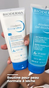 ✨ Routine pour peaux normales à sèches avec BIODERMA ✨ 1️⃣ Nettoyage doux sous la douche : Commencez par le Gel Douche Atoderm. Sa formule hydratante nettoie délicatement le corps, respectant même les peaux les plus sensibles sans les dessécher. 2️⃣ Hydratation ultra-nourrissante : Après votre douche, appliquez généreusement la Crème Ultra Atoderm. Cette crème riche procure un confort immédiat et durable. Massez-la sur peau humide ou sèche pour une absorption optimale et une peau douce et velout