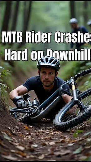 😱 MTB Rider Crashes Hard on Downhill! 🚵💥 Epic Fail at the Finish #bike #mtb #fail