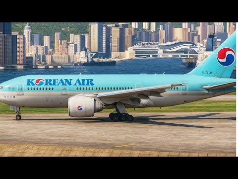 Epic Takeoff! Korean Air Boeing 777 from Kai Tak Airport | MSFS 2020