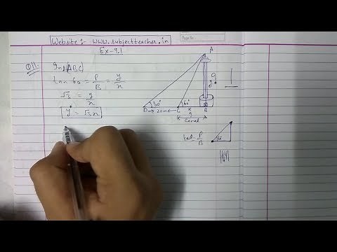 Chapter 9 Exercise 9.1 (Q11) maths class 10 || Applications of trigonometry