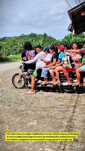 Local Limousine😯? Extreme Motorcycle Modification for Multiple Passengers #motorcycle #transport