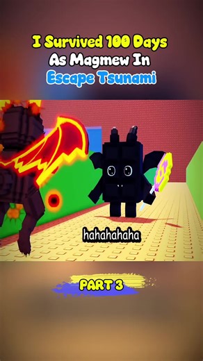I Survived 100 Days As Magmew In Escape Tsunami - Part 3 | survive