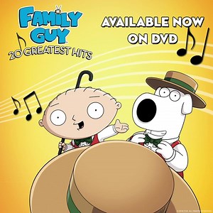 We're celebrating 20 years of musical moments with the Family Guy 20 Greatest Hits DVD. Available now. | Family Guy