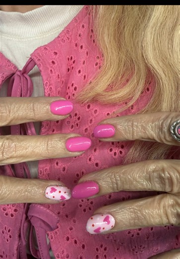 barbie pink nails are perfect for february 🩷🎀🌷🌸👛💗💋 #utahcountynails #utahcountynailtech #provonailtech #provonailsalon #provonails