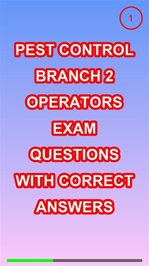Pest Control Branch 2 Operators Exam Questions Wit