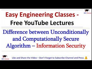 Difference between Computationally Secure and Unconditional Secure Cipher | Information Security