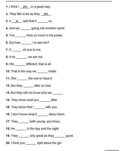 Verb to be ( am/is/are )#worksheet#answer key#english#grammar#shorts.