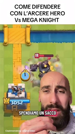 Clash Royale tutorial: How to defend the mega knight with magic archer hero