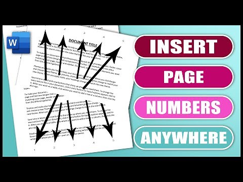 Place PAGE NUMBERS anywhere in WORD | Insert page numbers