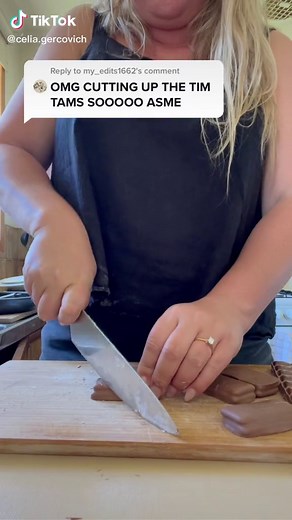 Cutting Tim Tams into Delicious Pieces in ASMR